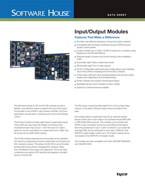 tyco ccure 9000 data sheet